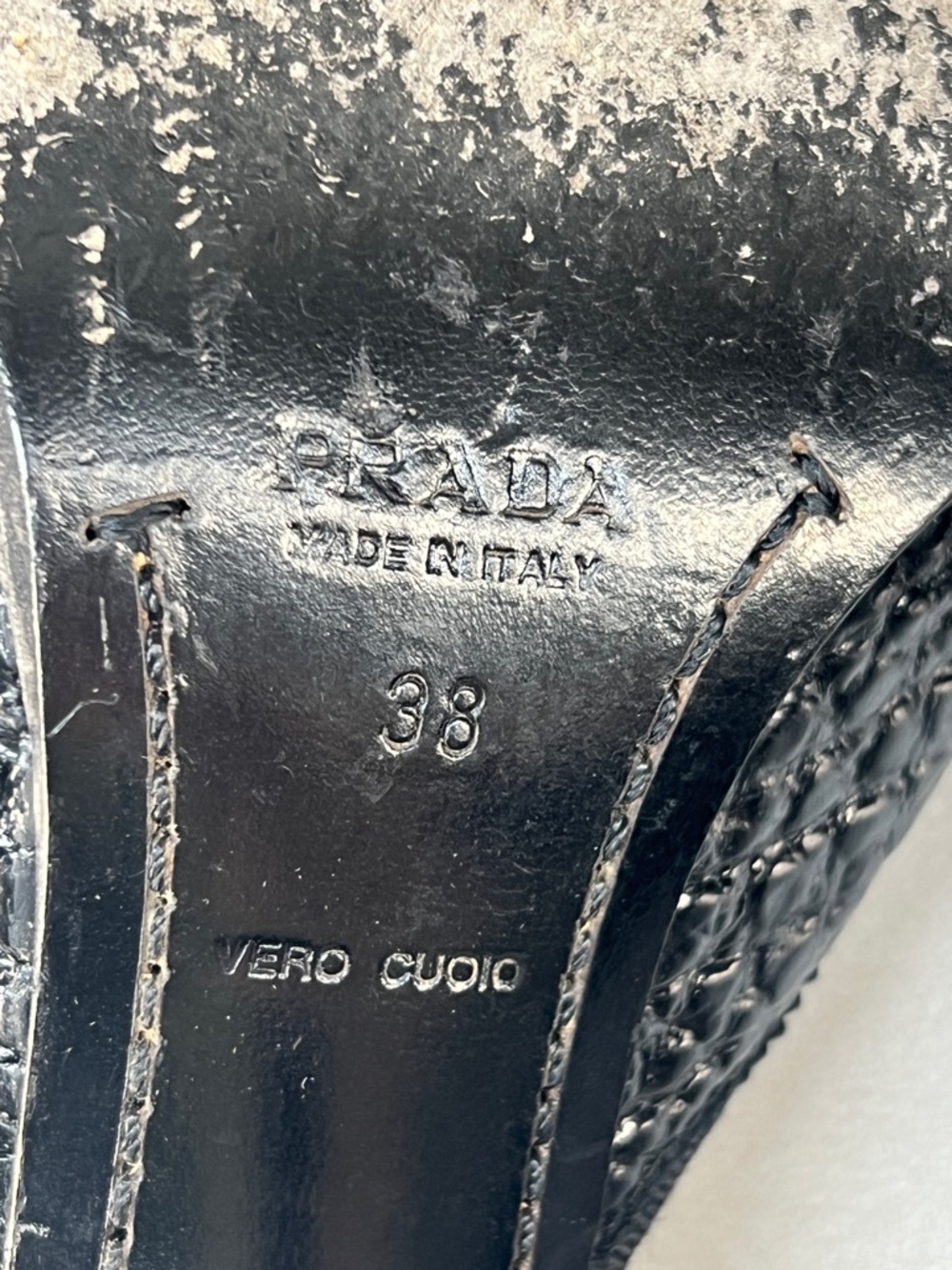 Prada Black Pointed-Toe Leather Mules with Knotted Textile Accent - Picture 12 of 14